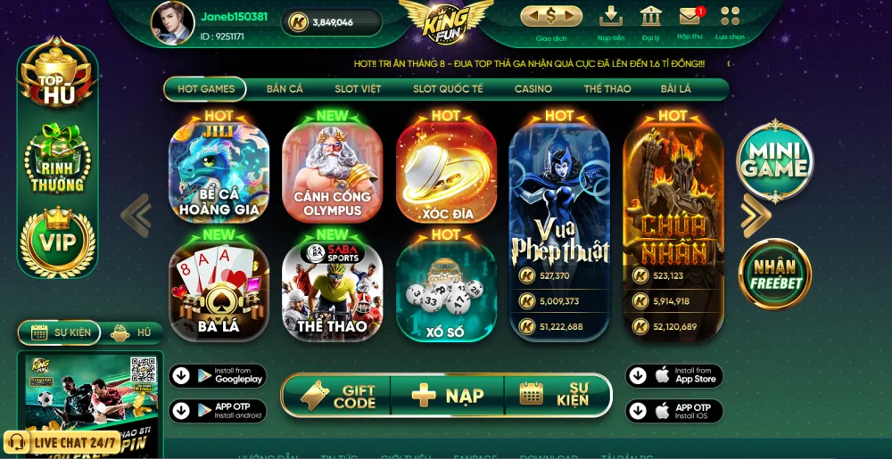 KINGFUN - GAME BÀI ĐỔI THƯỞNG QUỐC TẾ SỐ 1 - Ảnh 1